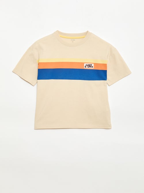 T-shirt de manga curta com estampado na frente - Kiabi