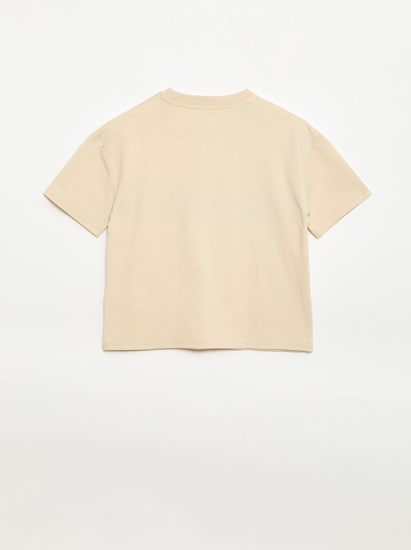 T-shirt de manga curta com estampado na frente Branco - Kiabi