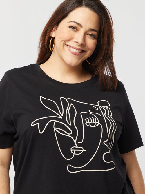 T-shirt de manga curta com estampado - Kiabi