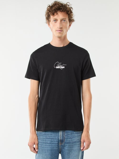 T-shirt de manga curta com estampado - Kiabi