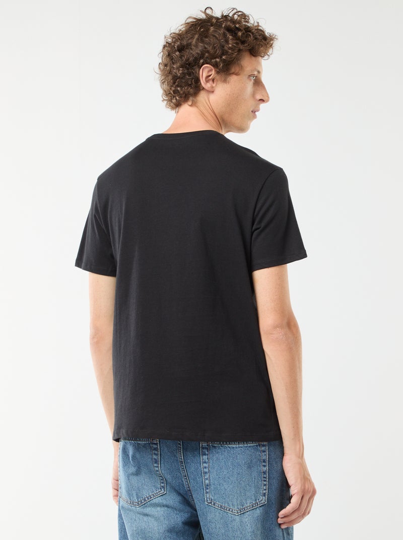 T-shirt de manga curta com estampado Preto - Kiabi