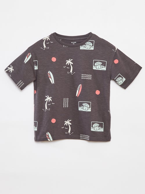 T-shirt de manga curta com estampado - Kiabi