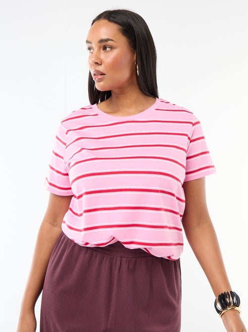 T-shirt de manga curta com estampado - Kiabi