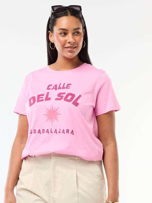 T-shirt de manga curta com estampado - Kiabi