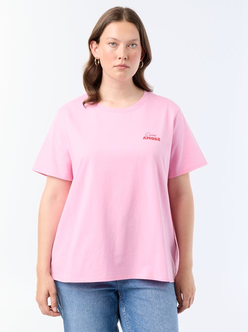 T-shirt de manga curta com estampado - Kiabi