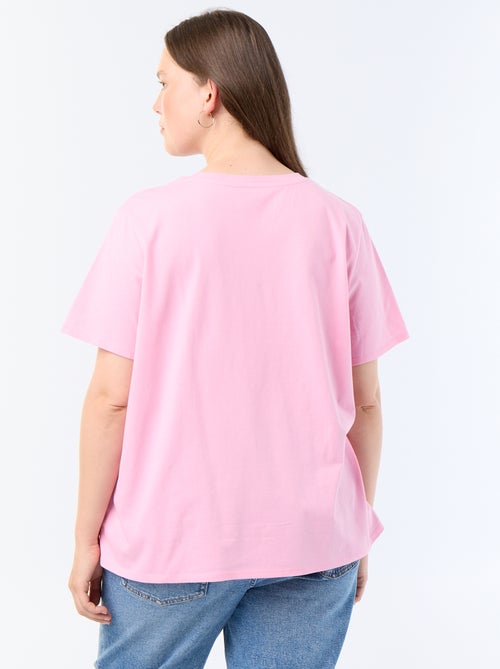T-shirt de manga curta com estampado - Kiabi