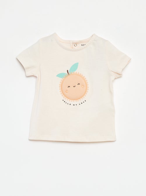 T-shirt de manga curta com estampado - Kiabi