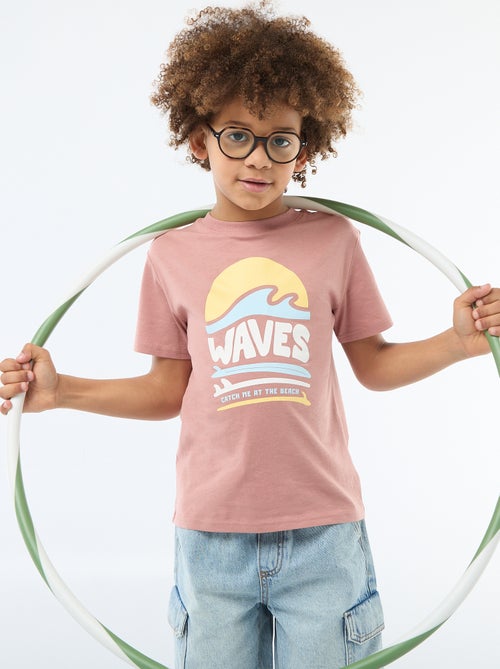 T-shirt de manga curta com estampado - Kiabi