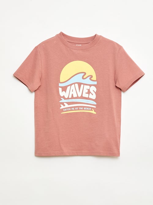 T-shirt de manga curta com estampado - Kiabi