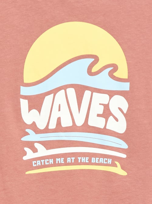 T-shirt de manga curta com estampado - Kiabi