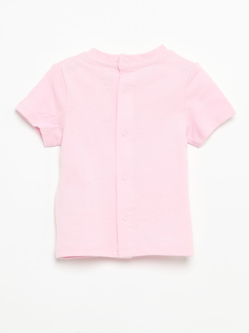 T-shirt de manga curta com estampado Rosa - Kiabi