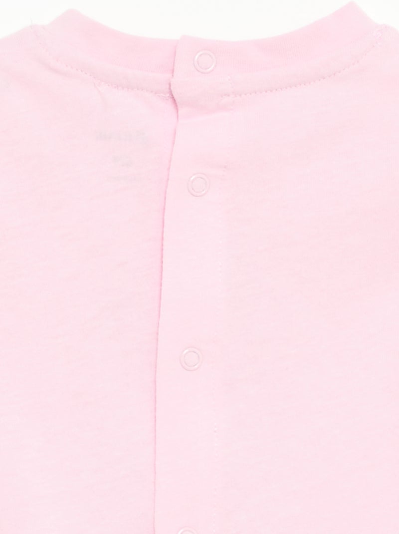 T-shirt de manga curta com estampado Rosa - Kiabi