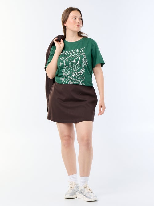 T-shirt de manga curta com estampado - Kiabi
