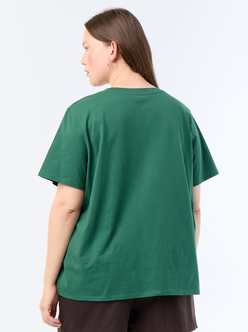 T-shirt de manga curta com estampado Verde - Kiabi