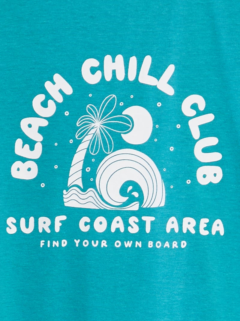 T-shirt de manga curta com estampado VERDE - Kiabi