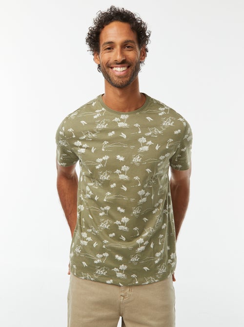 T-shirt de manga curta com estampado - Kiabi