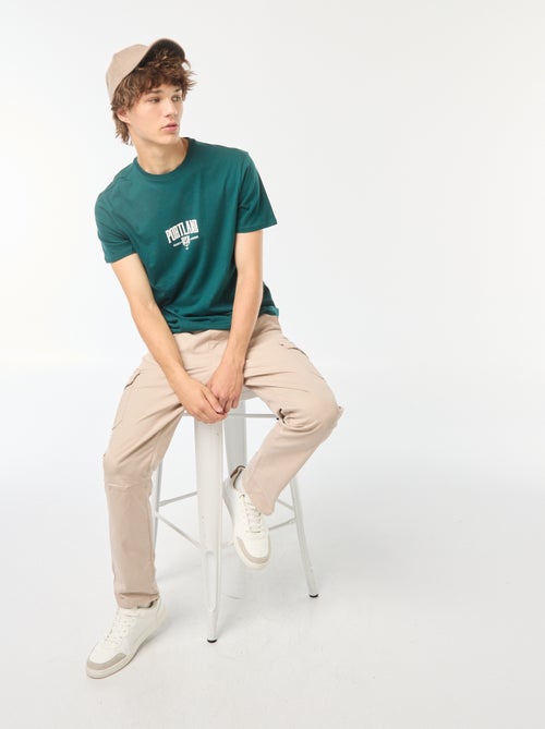 T-shirt de manga curta com estampado - Kiabi