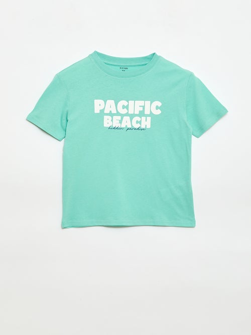 T-shirt de manga curta com estampado - Kiabi