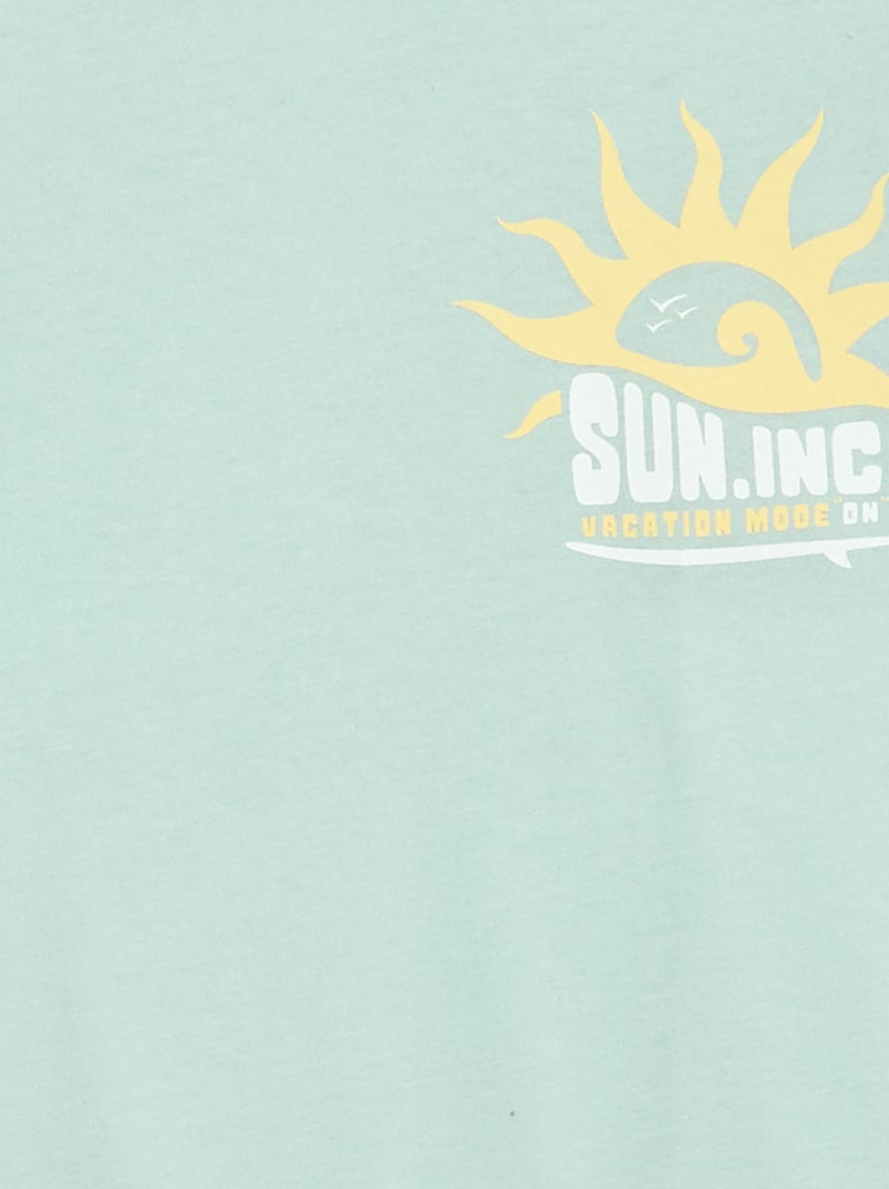 T-shirt de manga curta com estampado Verde - Kiabi