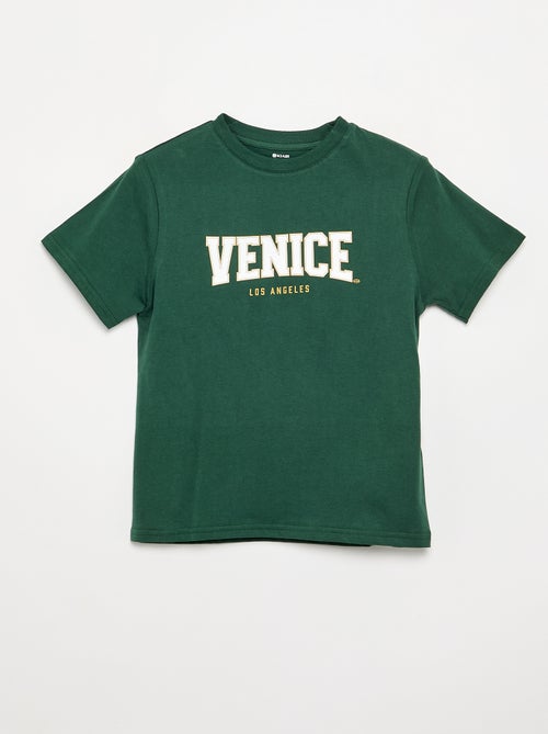 T-shirt de manga curta com estampado - Kiabi