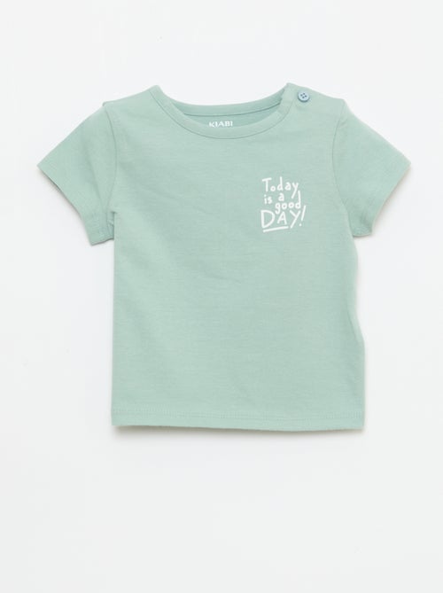 T-shirt de manga curta com estampado - Kiabi