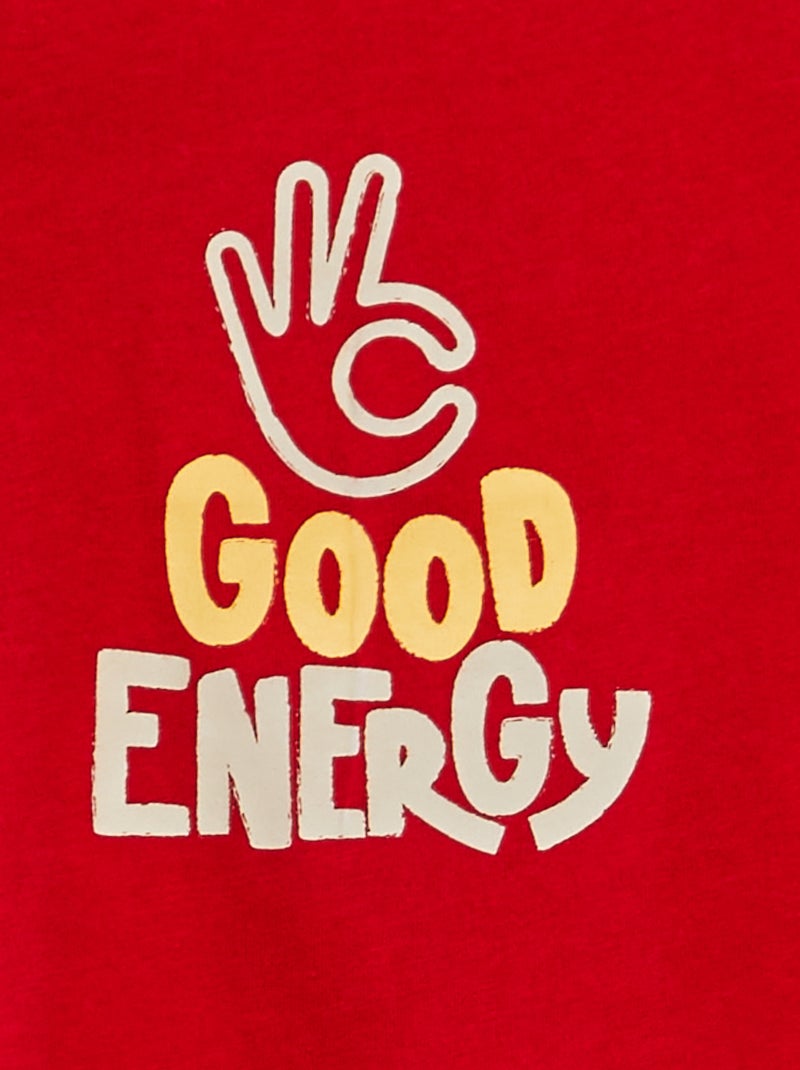 T-shirt de manga curta com estampado VERMELHO - Kiabi