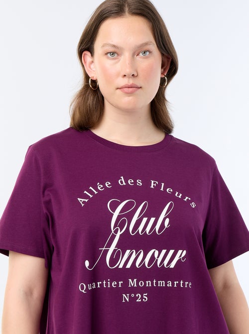 T-shirt de manga curta com estampado - Kiabi