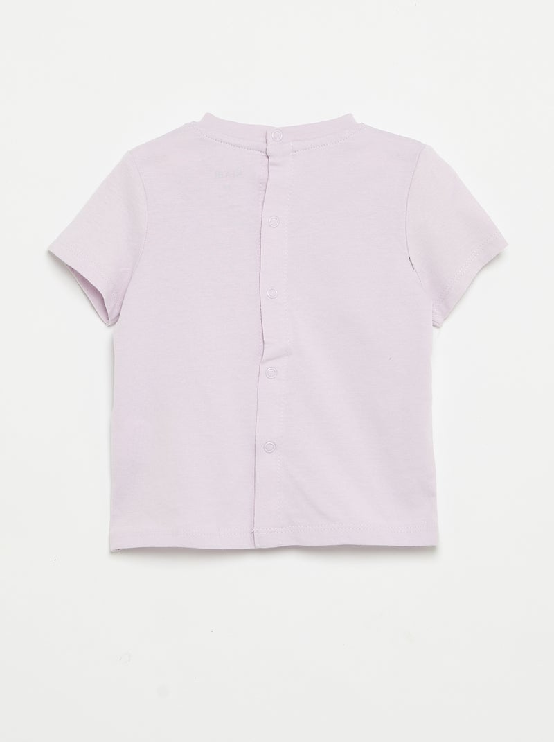 T-shirt de manga curta com estampado Violeta - Kiabi