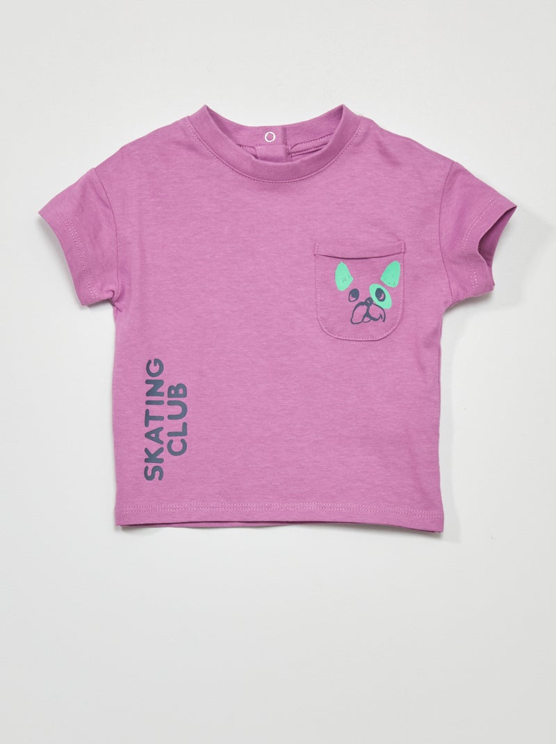 T-shirt de manga curta com estampado VIOLETA - Kiabi