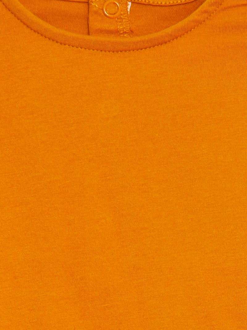 T-shirt de manga curta com folhos AMARELO - Kiabi