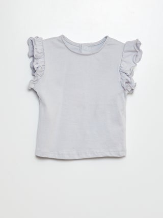 T-shirt de manga curta com folhos