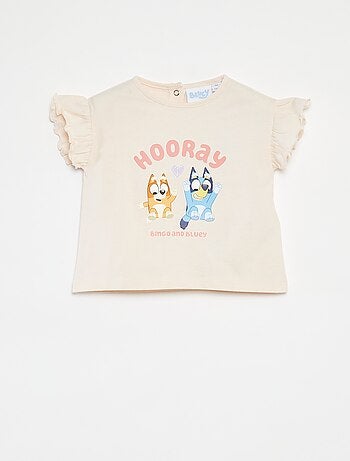 T-shirt de manga curta com folhos 'Bluey'