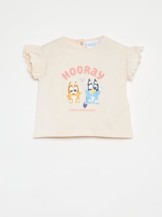 T-shirt de manga curta com folhos 'Bluey'