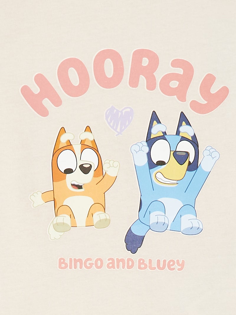 T-shirt de manga curta com folhos 'Bluey' ROSA - Kiabi