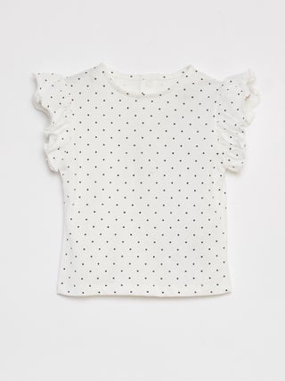 T-shirt de manga curta com folhos
