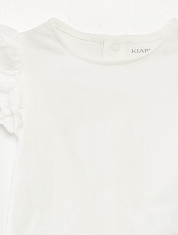 T-shirt de manga curta com folhos