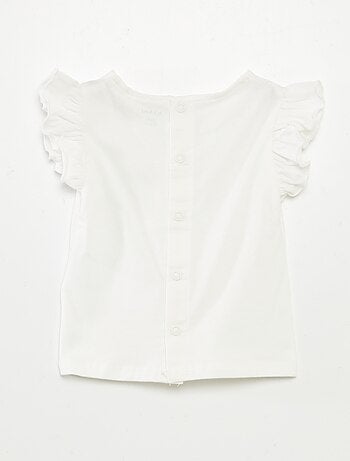 T-shirt de manga curta com folhos