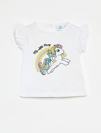 T-shirt de manga curta com folhos 'O meu pequeno pónei'
