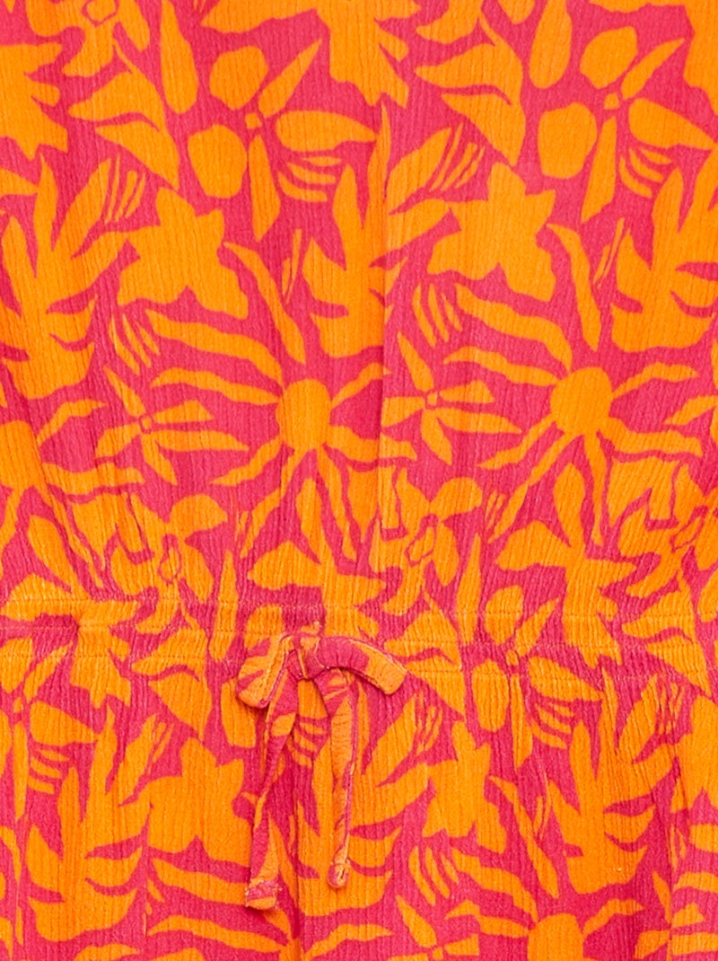 T-shirt de manga curta com folhos Rosa - Kiabi