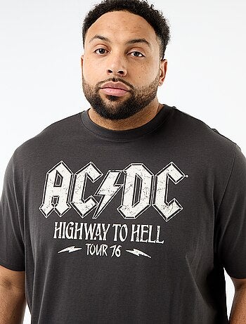 T-shirt de manga curta com gola redonda 'ACDC' em algodão