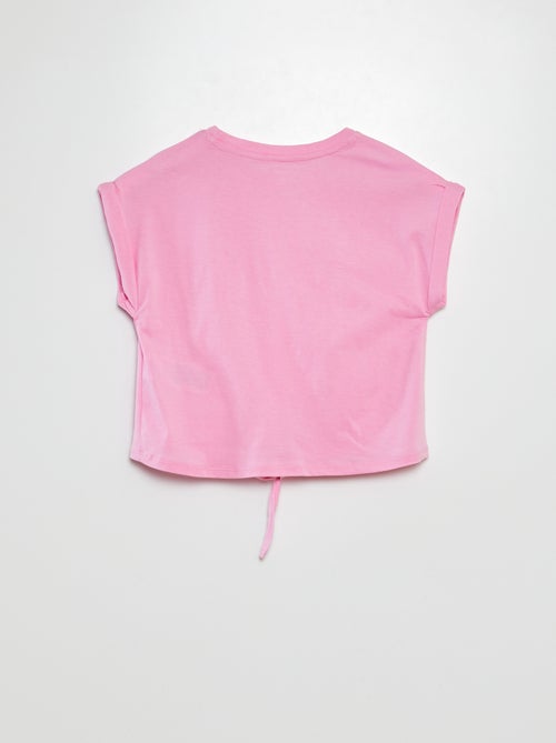 T-shirt de manga curta com laço na base - Kiabi