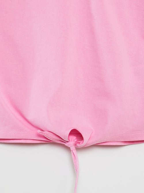 T-shirt de manga curta com laço na base - Kiabi