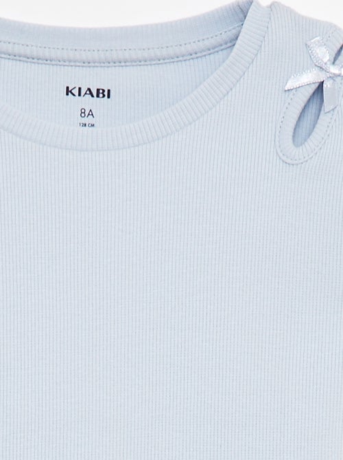 T-shirt de manga curta com laços decorativos - Kiabi