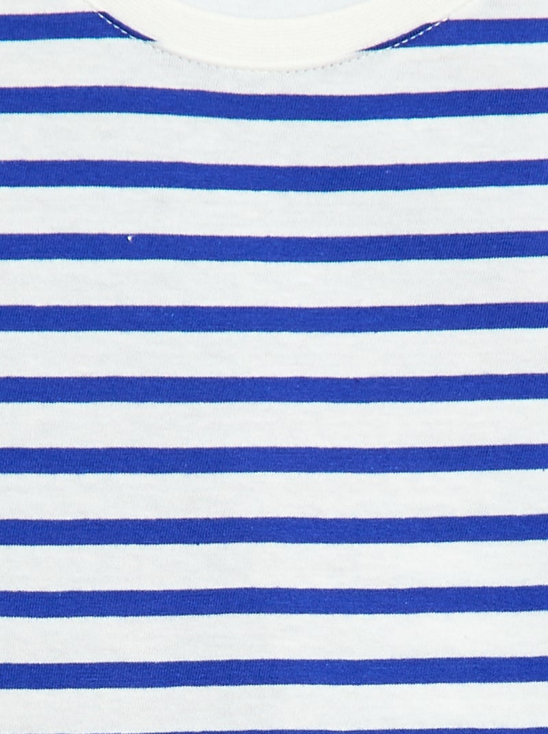 T-shirt de manga curta com motivo Azul - Kiabi