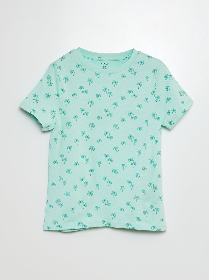 T-shirt de manga curta com motivo AZUL - Kiabi
