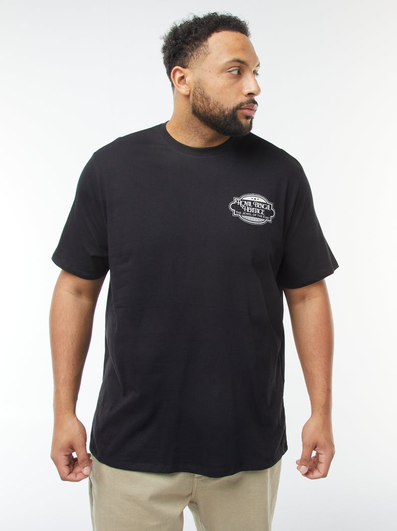 T-shirt de manga curta com motivo Preto - Kiabi