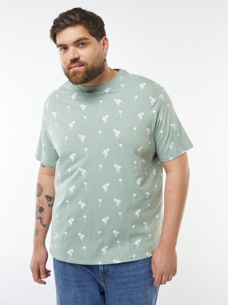 T-shirt de manga curta com motivo Verde - Kiabi