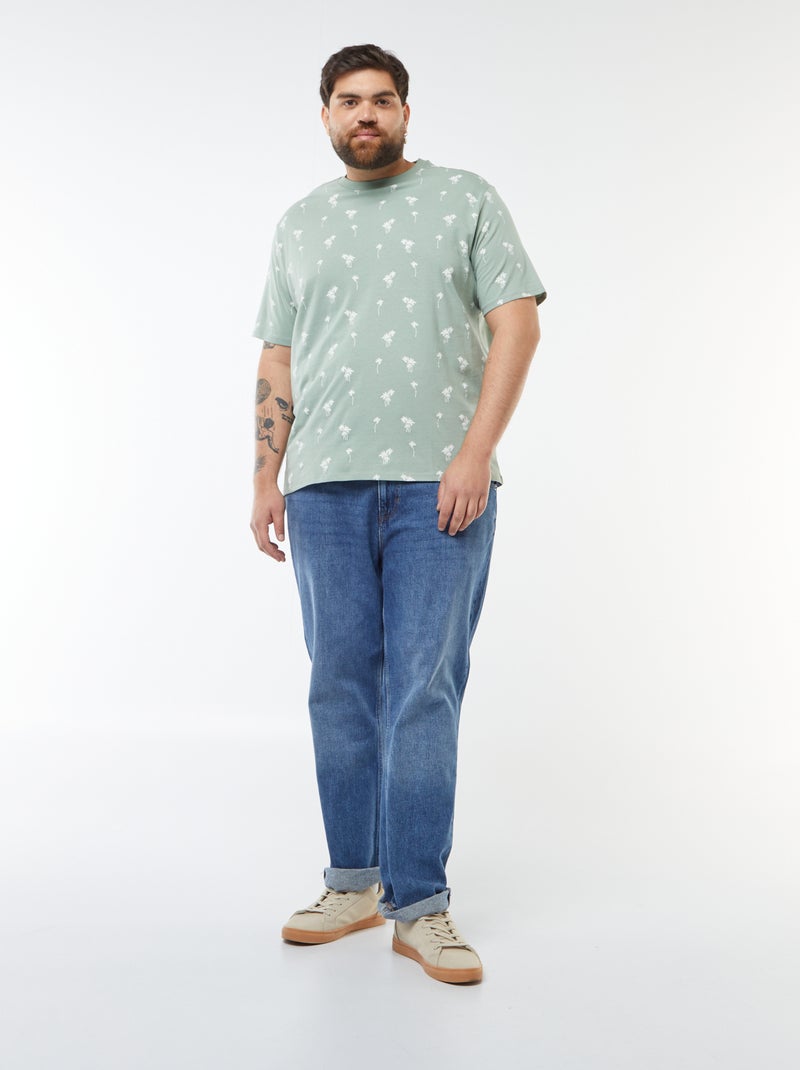 T-shirt de manga curta com motivo Verde - Kiabi