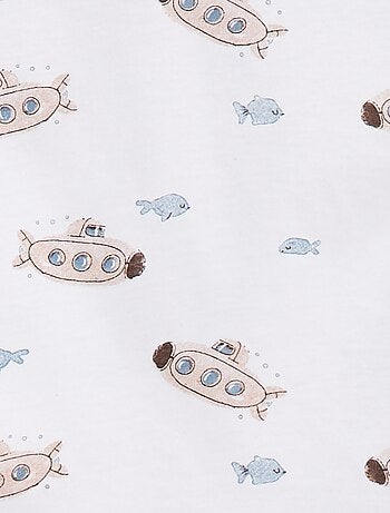 T-shirt de manga curta com motivos e abertura no ombro