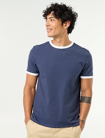 T-shirt de manga curta com orlas contrastantes